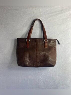 Vintage Fossil Brown Shoulder Cross Body Leather Handbag Purse Boho